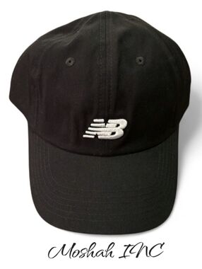 New Balance Adult Unisex 6 Panel Classic Hat Black/White